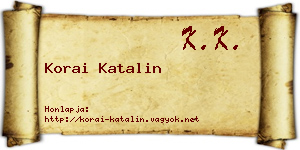 Korai Katalin névjegykártya